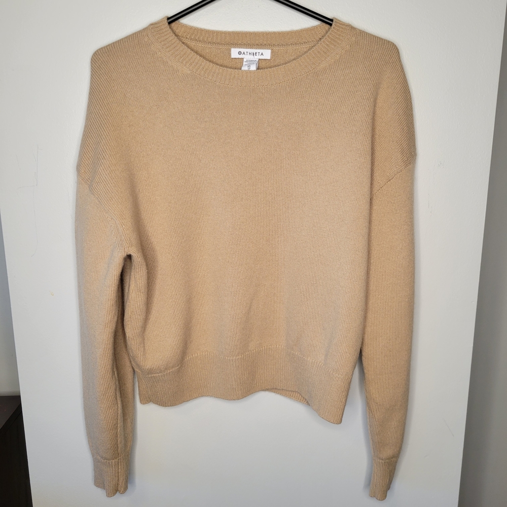 Athleta Beige Crew Neck Sweater XS